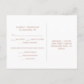 Marmer en Roos Gouden Geometrische Maaltijdkeuze R Uitnodiging Briefkaart (Achterkant)