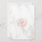 Marmer en Roos Gouden Sparkle Wedding Kaart (Achterkant)