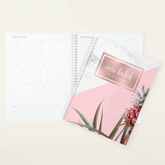 Marmer en Roze ananas Planner (Display)
