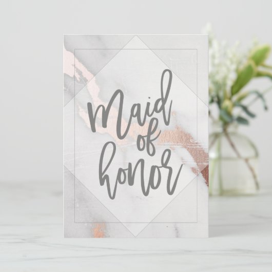 MARMER EN ROZE GOUDE GETUIGE KAART (Staand voorkant)