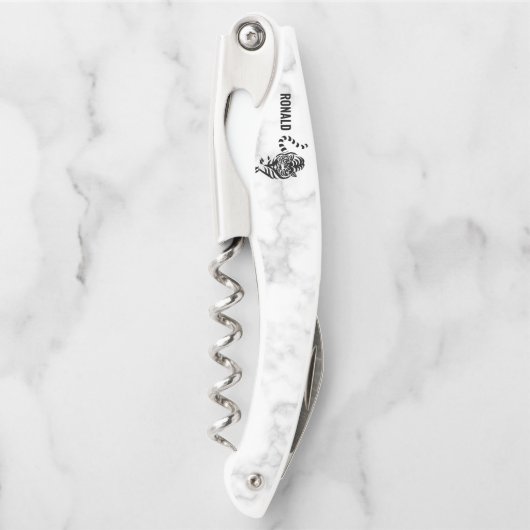 Marmer en tijger kurkentrekker (Voorkant)