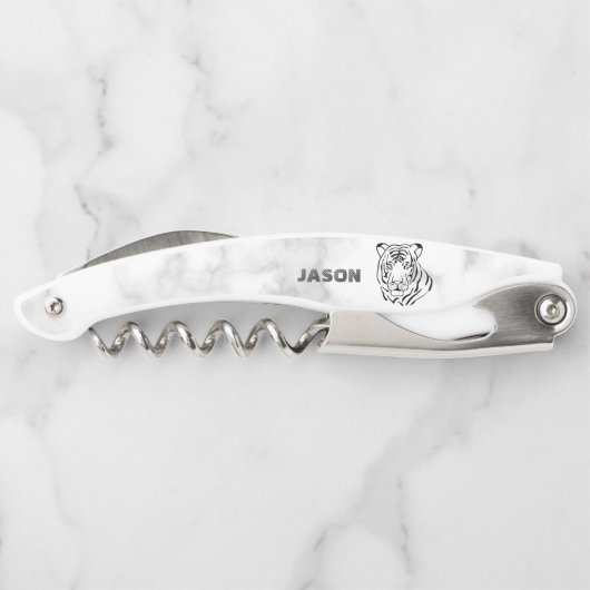 Marmer en tijgerkop kurkentrekker (Achterkant)