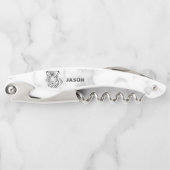 Marmer en tijgerkop kurkentrekker (Voorkant)