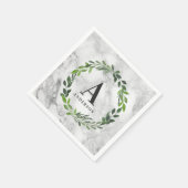 Marmer en waterverf initiaal servet (Hoek)