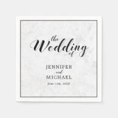 Marmer en zwart | Modern Typography Wedding Napkin Servet (Voorkant)