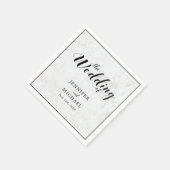 Marmer en zwart | Modern Typography Wedding Napkin Servet (Hoek)