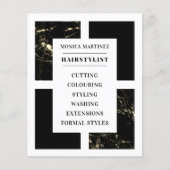 Marmer en zwarte haarsalon flyer (Voorkant)