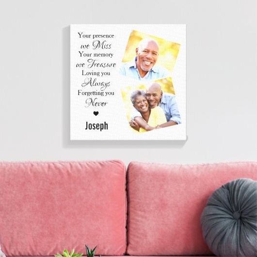 Marmer Familie Foto Sympathie Memorials Keepomwill Canvas Afdruk (Insitu (Woonkamer))