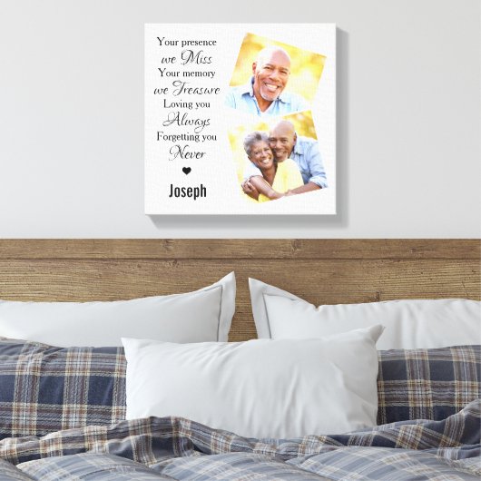 Marmer Familie Foto Sympathie Memorials Keepomwill Canvas Afdruk (Insitu (Slaapkamer))