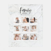 Marmer familie multi-foto foto afdruk fleece deken (Voorkant)