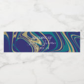 Marmer Faux Gold Blue Weddenschap Water Flacon Eti Waterfles Etiket (Enkel label)