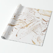 Marmer faux goudader witte elegant cadeaupapier (Uitgerold)