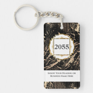 Marmer faux goudgemstone sleutelhanger