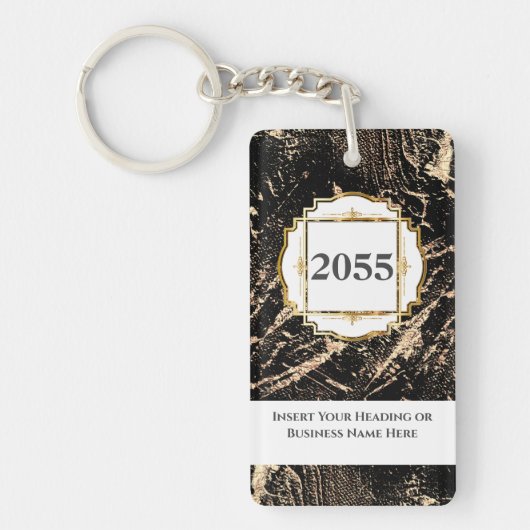 Marmer faux goudgemstone sleutelhanger (Voorkant)