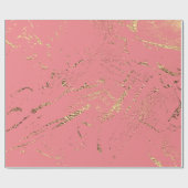 Marmer faux goudvee roos zalm elegant chic cadeaupapier (Vlak)