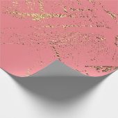 Marmer faux goudvee roos zalm elegant chic cadeaupapier (Hoek)