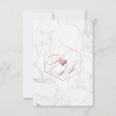 Marmer, Faux Roos Gold Fancy Script-Monogrammen Kaart (Voorkant)