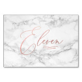 Marmer Faux Roos Goud Romantische Kalligrafie Elf Kaart (Achterkant)