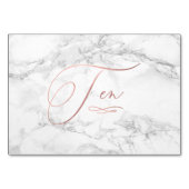 Marmer Faux Roos Goud Romantische Kalligrafie Ten  Kaart (Achterkant)