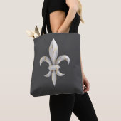 Marmer Fleur de Lys met gouden aderen Tote Bag (Dichtbij)
