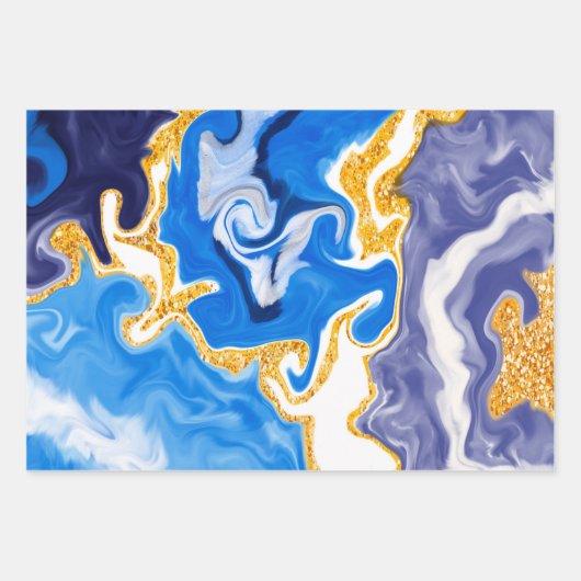 Marmer Fluid Art Inpakpapier Vel (Voorkant 3)