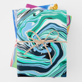 Marmer Fluid Art Inpakpapier Vel (In situ)