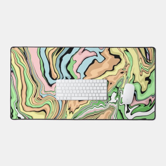 Marmer Fluid Art Pour Schilderij Stijl Bureaumat (Keyboard & Muis)