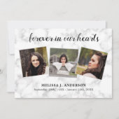 Marmer Forever in ons hart Sympathie begrafenis Bedankkaart (Voorkant)