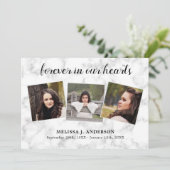 Marmer Forever in ons hart Sympathie begrafenis Bedankkaart (Staand voorkant)