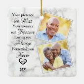 Marmer Foto Sympathie Memorials Keepomwille Keramisch Ornament (Achterkant)