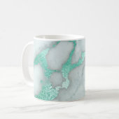 Marmer Frosted Mint Green Glam Planner Koffiemok (Voorkant links)
