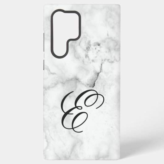 Marmer Galaxy Monogram Initiaal Samsung Galaxy Hoesje (Achterkant)