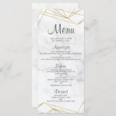 Marmer Geometrisch Elegant Bruiloft Menu Kaart (Voorkant / Achterkant)