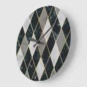 Marmer Geometrisch: Gouden Lijnen Luxe Grote Klok (Hoek)