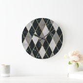 Marmer Geometrisch: Gouden Lijnen Luxe Grote Klok (Huis)