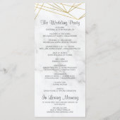 Marmer Geometrisch Modern Huwelijksprogramma Voor/ Programmakaart (Achterkant)