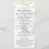 Marmer Geometrisch Modern Huwelijksprogramma Voor/ Programmakaart (Voorkant)