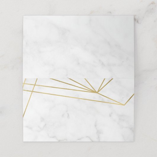 Marmer Geometrische Elegante Bruiloft Plaats Kaart Plaatskaartje (Buitenkant ongevouwen)