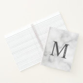 Marmer Gepersonaliseerd Elegant Monogram en Naam Notitieboek (Binnen)