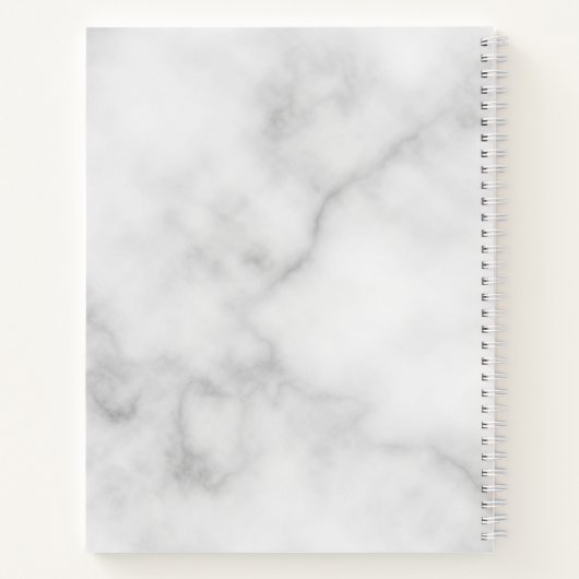 Marmer Gepersonaliseerd Elegant Monogram en Naam Notitieboek (Achterkant)