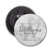 Marmer Gepersonaliseerd Script Groomsmen Button Flesopener (Voorkant)