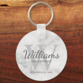 Marmer Gepersonaliseerd Script Groomsmen Sleutelhanger (Voorkant)