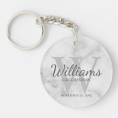 Marmer Gepersonaliseerd Script Groomsmen Sleutelhanger (Voorkant)