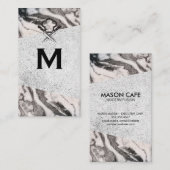 Marmer | Gespikkelde achtergrond | Chef Pet Knife Visitekaartje (Voorkant / Achterkant)