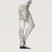 Marmer Glam Roos Roze Goud Zilver Designer Style Leggings (Rechts)