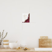 Marmer Glitter Bruidsfeest Burgundy Goud ID644 Poster (Keuken)