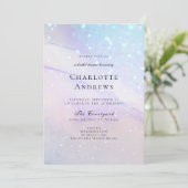 Marmer Glitter bruiloft Einladung Kaart (Staand voorkant)