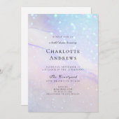 Marmer Glitter bruiloft Einladung Kaart (Voorkant / Achterkant)