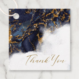 Marmer Glitter Bruiloft Navy Blauwe Goud ID644 Bedankjes Labels