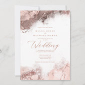 Marmer Glitter Bruiloft Roze Goud ID644 Kaart (Voorkant)